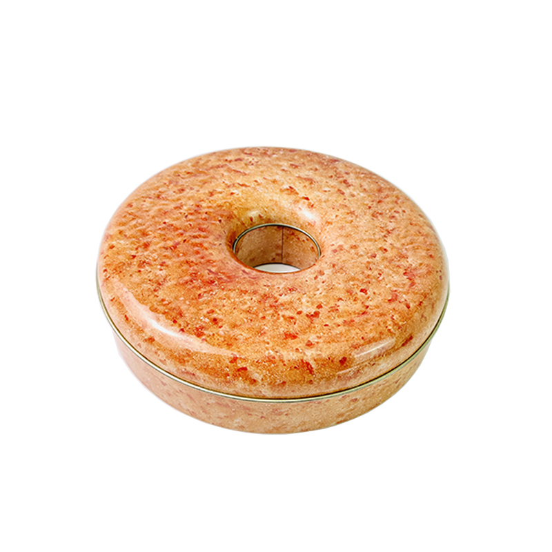 Bespoke creative circle doughnut-shaped metal tin box Christmas tins for packing chocolate candy