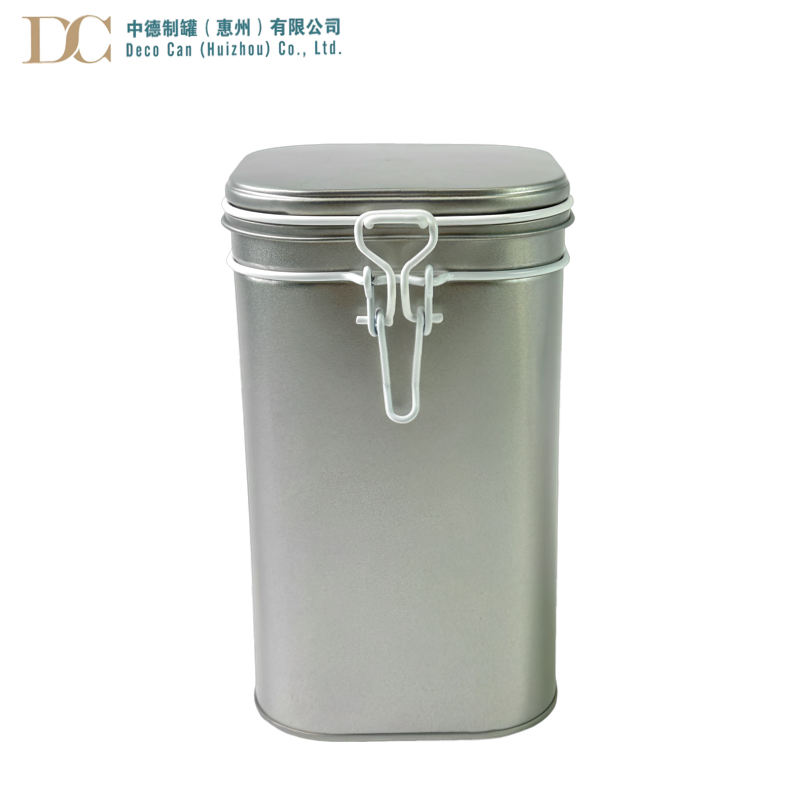 Custom logo embossed square airtight tin can packing coffee bean cookie candy tea metal tin canister