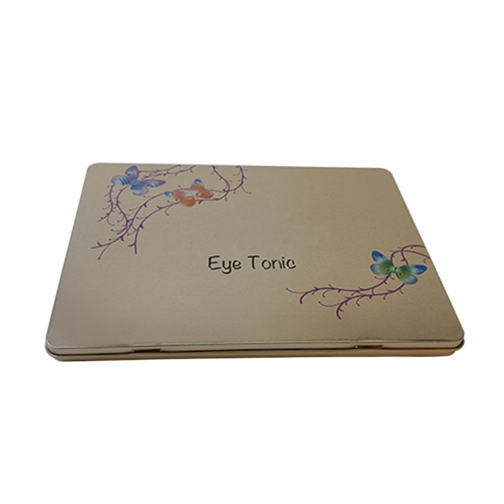 custom logo large rectangular hinged lid metal tin box case for cosmetic brush colour pencil case postcard packaging