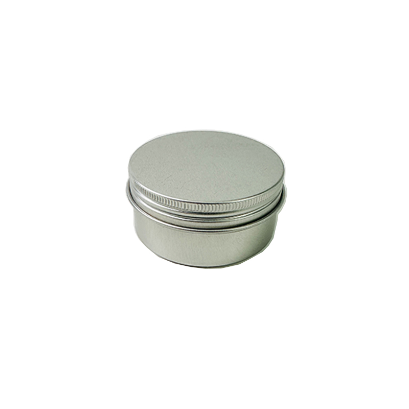 Custom logo sliver lip balm aluminium tin cans cosmetic jars refillable container with screw lid packaging