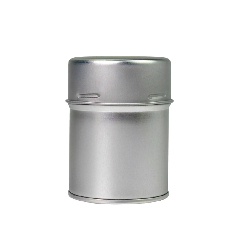 Factory wholesale round spice tin with plastic dispenser