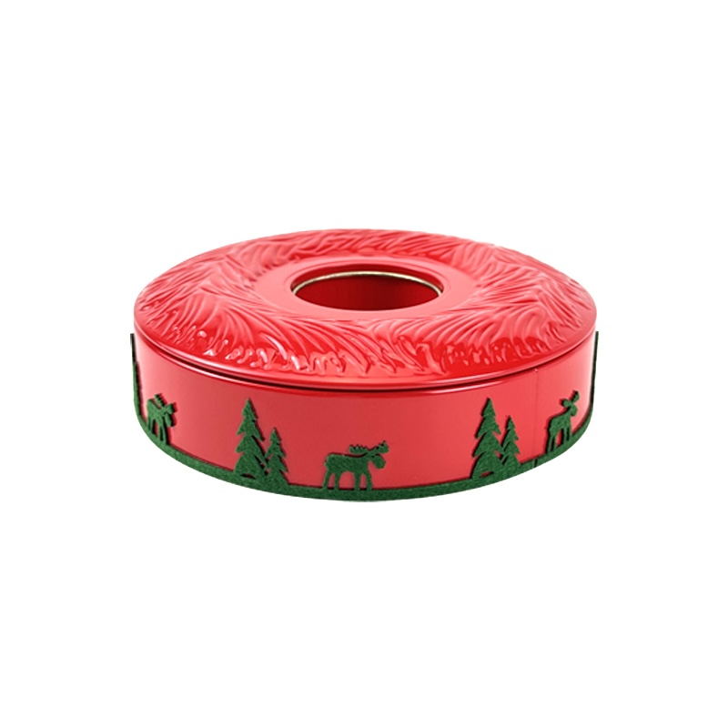 High end customised Christmas biscuit candy chocolate metal tin packaging box
