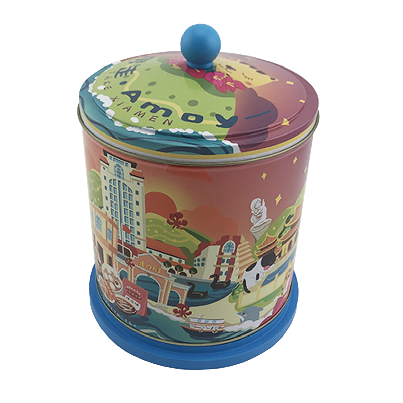 High end luxury biscuit tins carousel moving music tin box for Christmas gift tin with custom melody professional manufacturing