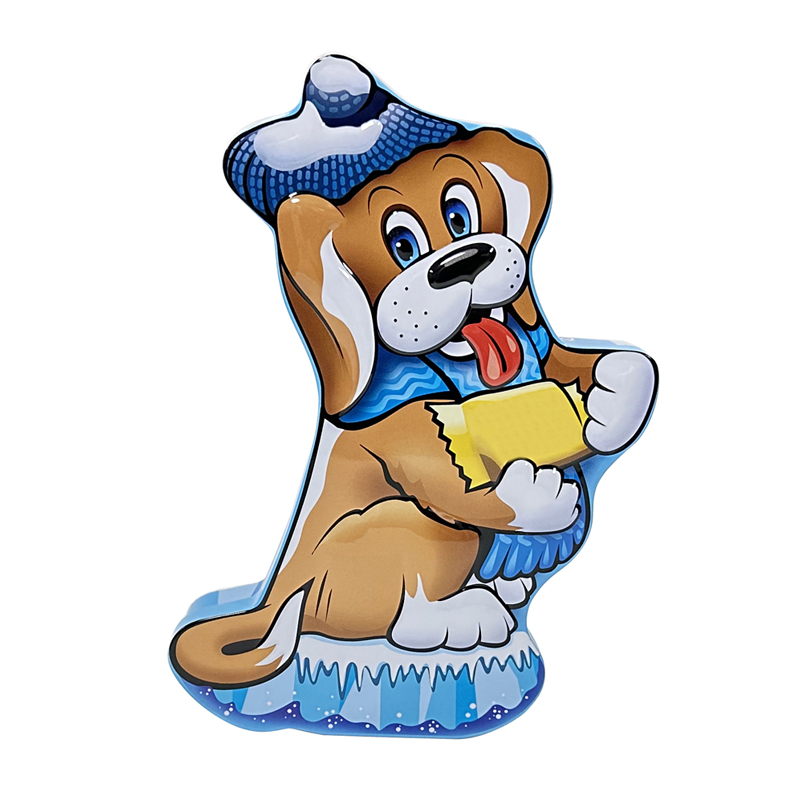 High quality custom logo dog treat metal tin box for dog cat pet food storage packaging