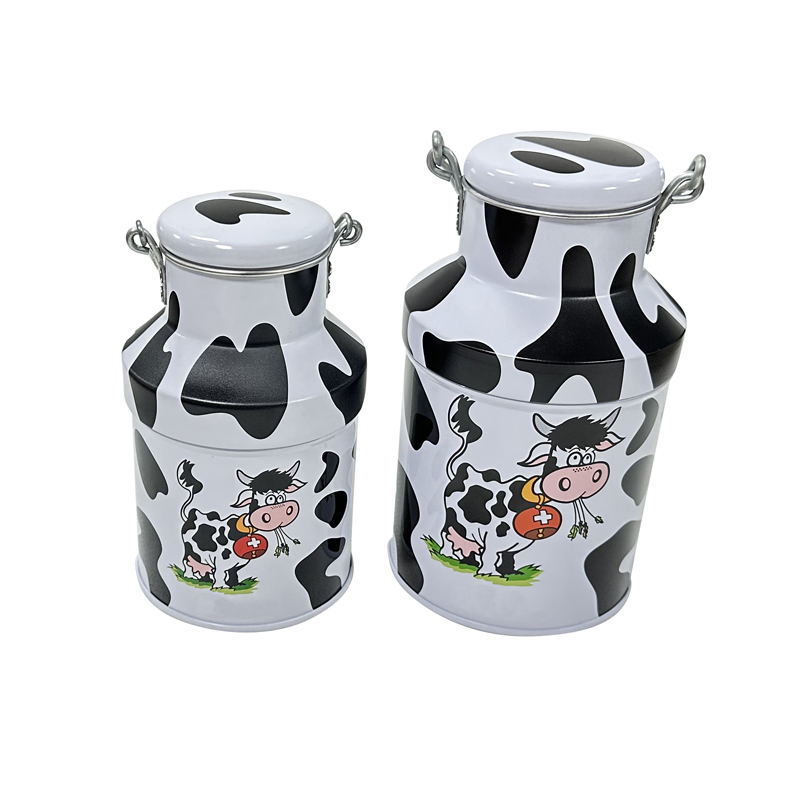 High quality Custom logo round canister tin use for milk candy chocolate tin can with wooden handle supplier