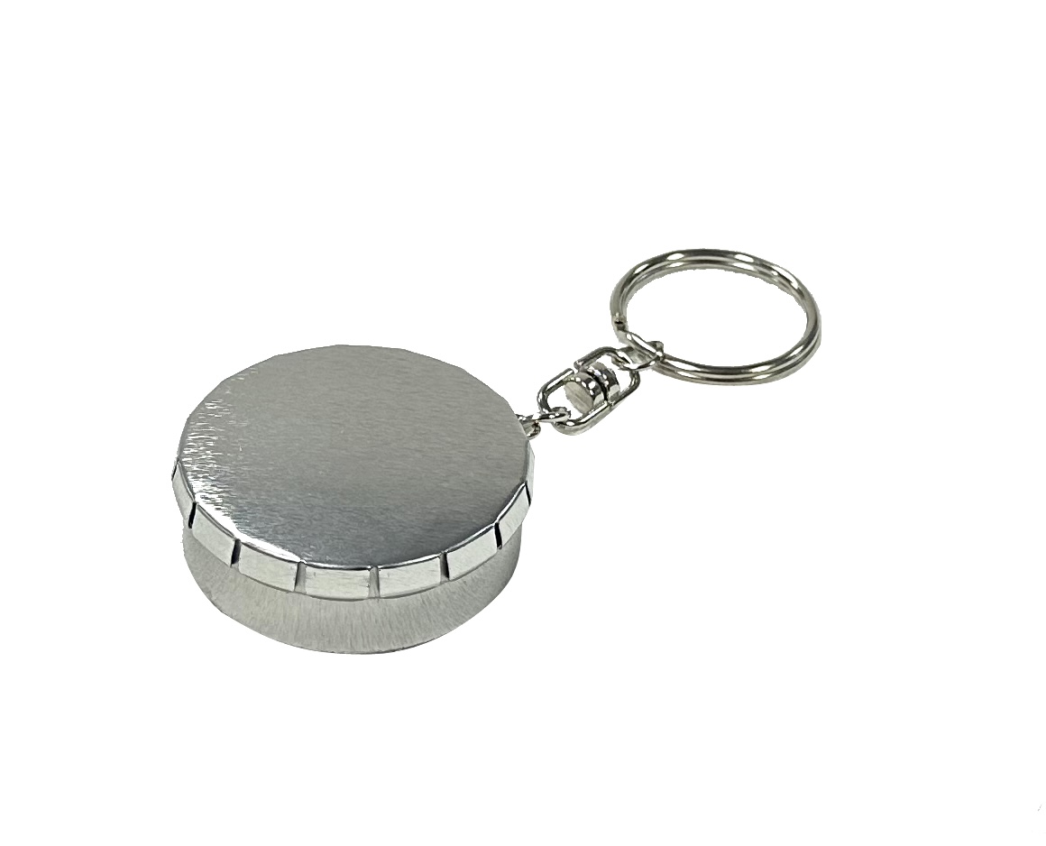 Eco-friendly private label food safe round click clack mint tins with key chain suppliers