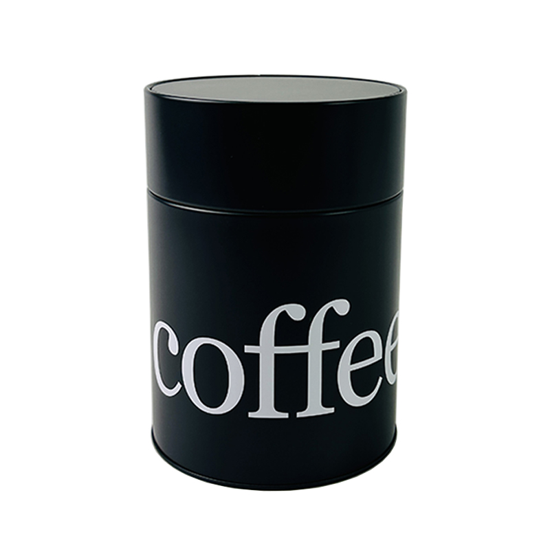 Manufacturer customise design food grade round storage canister coffee tea sugar tin can with double lid packaging