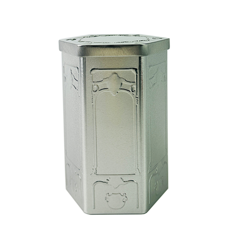 ODM storage empty octangle Christmas biscuit candy tea and coffee gift box hexagonal tin box supplier