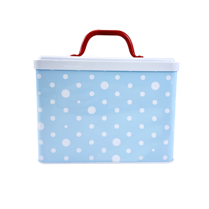 popular custom metal rectangular tin lunch box with handle for kids food container packaging