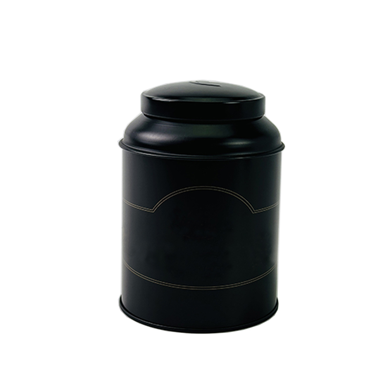 Wholesale custom Classic round tea tin can double lid tea canister 100g luxury coffee tea metal tin box packaging
